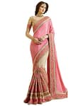 Nivah Fashion Women's Net Saree With Unstitched Blouse Piece