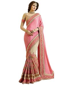 Nivah Fashion Women's Net Saree With Unstitched Blouse Piece