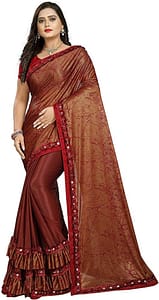 Buy Diya Creation Women's Lycra & Malai Saree With Blouse Piece