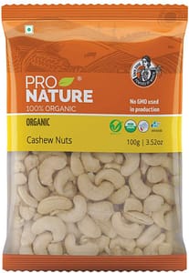 Pro Nature 100% Organic Cashew Nuts, 100g