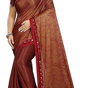 Buy Diya Creation Women's Lycra & Malai Saree With Blouse Piece