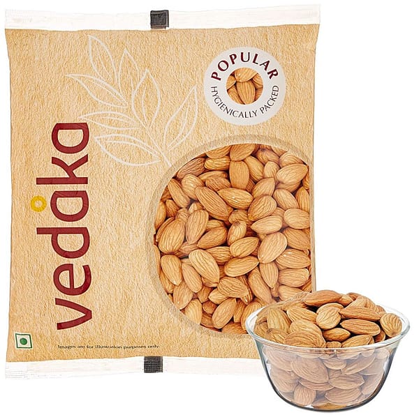 Amazon Brand - Vedaka Popular Whole Almonds, 500g