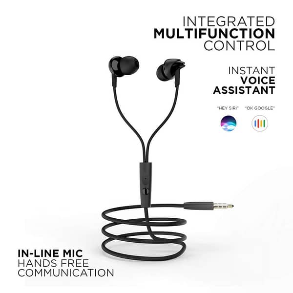 boAt Bassheads 100 in Ear Wired Earphones with Mic(Black) - Image 2