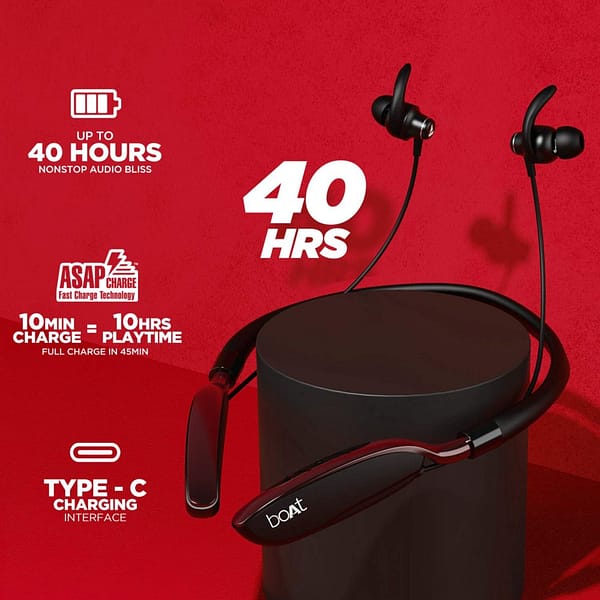 boAt Rockerz 385v2 Wireless Neckband with Up to 40H Nonstop Playback, BT V5.0, - Image 2