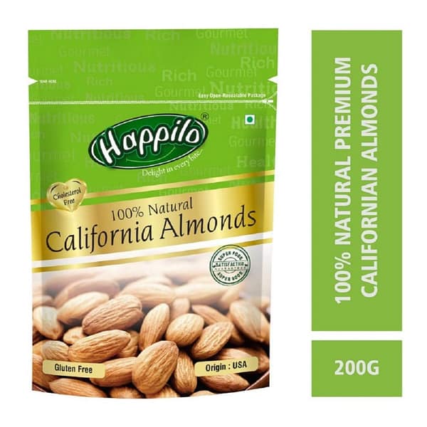 Happilo 100% Natural Premium Californian Almonds, 200g - Image 2