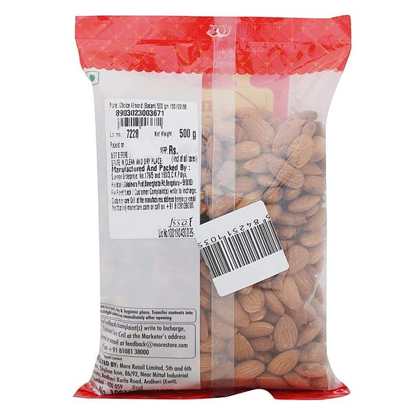 More Choice Dry Fruits - Almond (Badam), 500g - Image 2