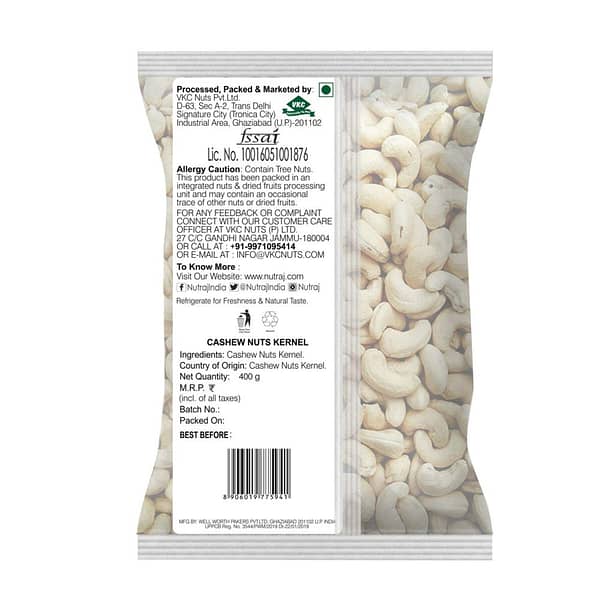 Nutraj Cashew Nuts W450 (400g X 2) - Image 2