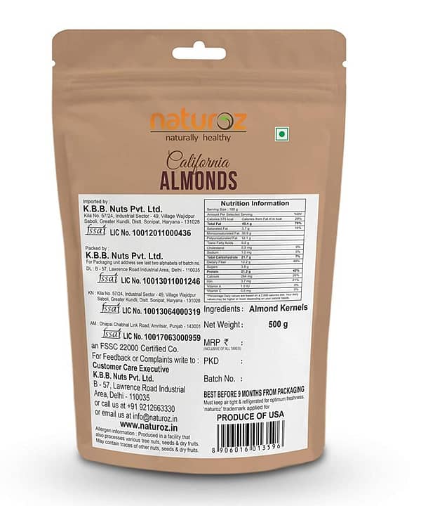 Naturoz California Almonds 500g - Image 2