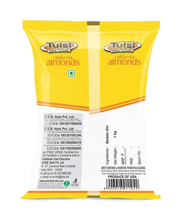 Tulsi California Almonds 1kg - Image 2