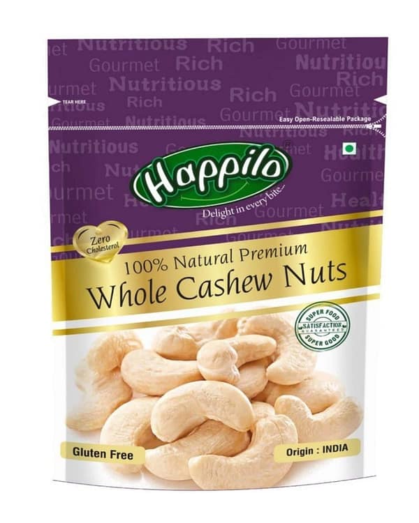 Happilo 100% Natural Premium Whole Cashews, 200g
