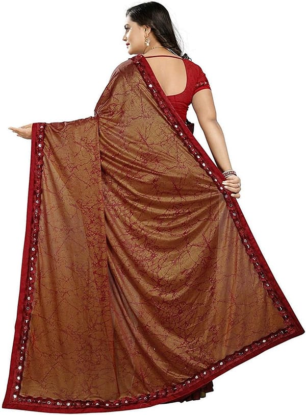 Diya Creation Women's Lycra & Malai Saree With Blouse Piece - Image 2