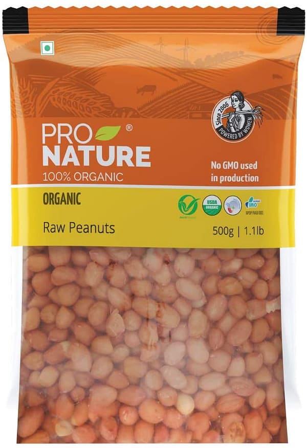 Pro Nature Organic Raw Peanuts, 500g