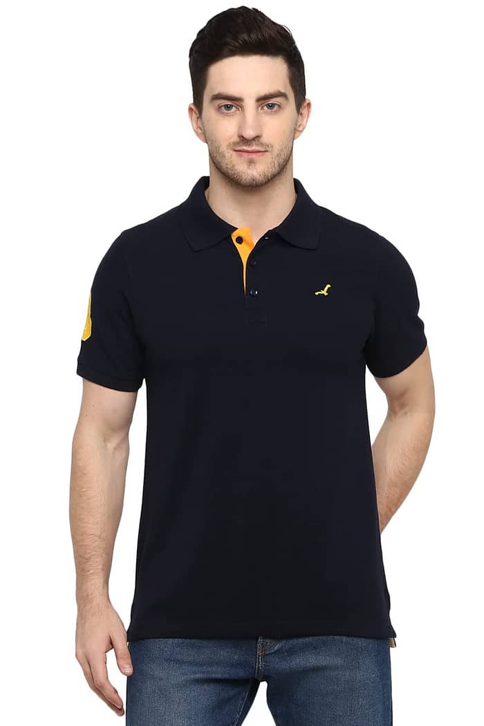 AMERICAN CREW Men's Polo T-Shirt (Dark Navy-AC376-S)